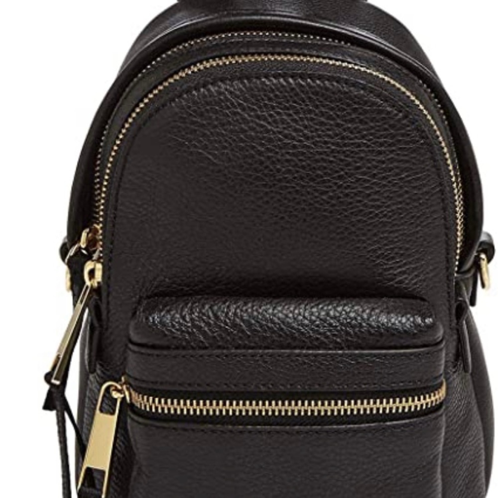 Marc Jacobs Black Backpack with Gold Accents